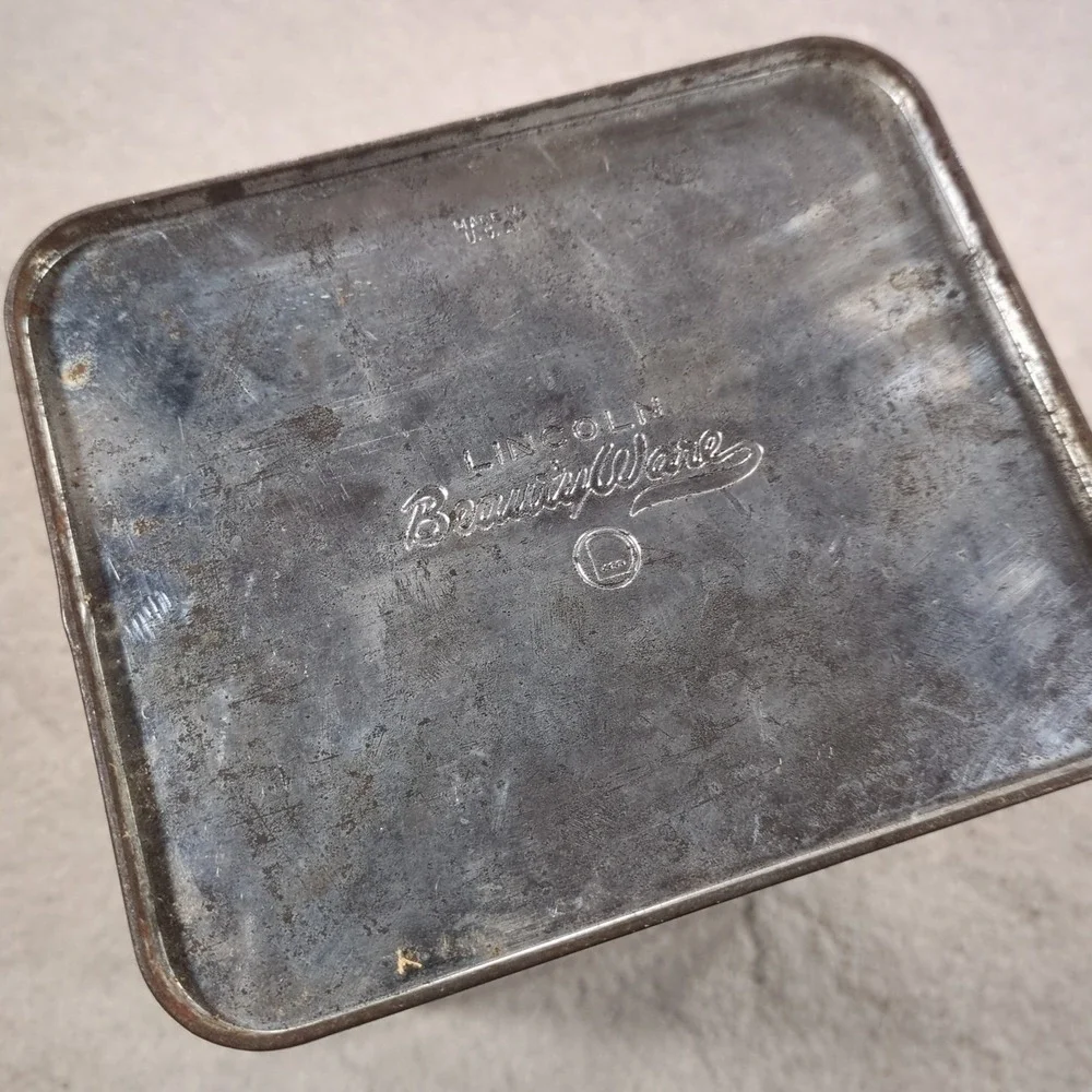 Vintage Lincoln BeautyWare Chrome metal‎ Canister Lid Sugar 1950s MCM